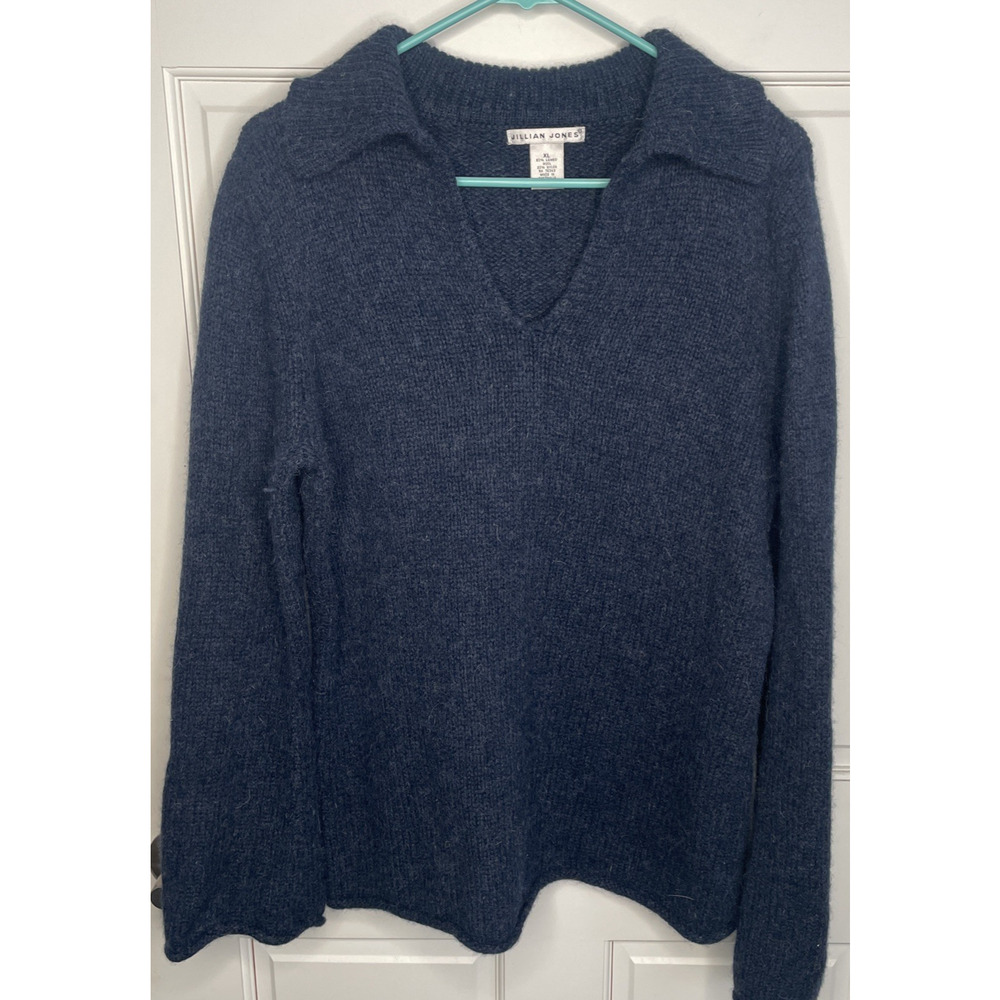 Vintage 90's Jillian Jones Women’s Lambs Wool Fisherman Sweater Sz XL Collared